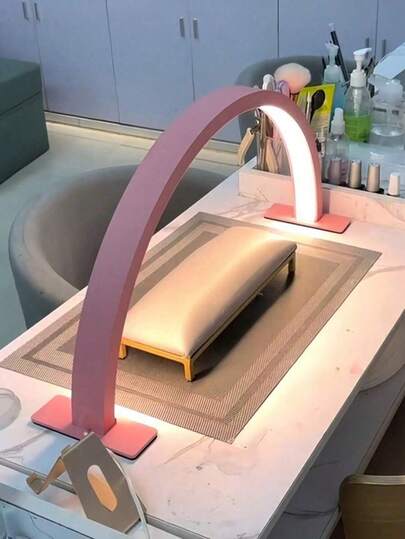 1pc Crescent-Shaped Metal LED Desk Lamp, USB Powered, 3-Color Dimming, Portable & Practical, Suitable For Manicure, Eyelash Extension, Tattoo Lighting, Fashion Design, Manicure Lighting, Modern Stylish Desk Lamp Gift