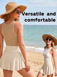 3 Pack Women's  Summer Clothes Active Skorts With Pockets, High Waist Lightweight Athletic Skirts  For Tennis Golf Yoga Running Daily Wear Womens Short Skirt - 彩色 - 查看 3