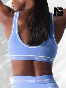 Airbrush Heart Throb Bra - Crystal Clear Blue/White - 查看 2