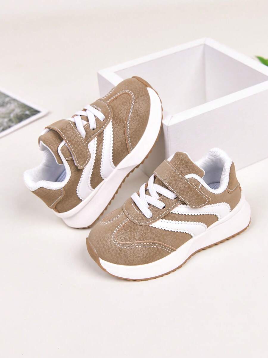 1 đôi giày thường ngày cho trẻ nhỏ, giày tập đi đế mềm cho trẻ sơ sinh, giày thể thao cho bé, giày sneaker unisex mùa xuân/thu mới. - Màu Khaki - Xem 1