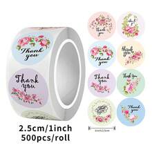 500pcs Floral Thank You Stickers, 6 Designs, 48 Patterns, 1 Inch Round, Suitable For Scrapbooking, Diary, Crafts, Cards, Gifts, Daily And Holiday Parties, PVC Waterproof Sticker Decals Scrapbook Supplies School Supplies - Flower Thanks - View 13