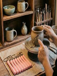 10Pcs Multicolored Handle Pottery Clay Cutter Set Sculpting Trimming Scraping Art Tools - Multicolor - View 4