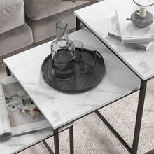 Three Nest Of Tables Marble Effect Finish - White - View 9