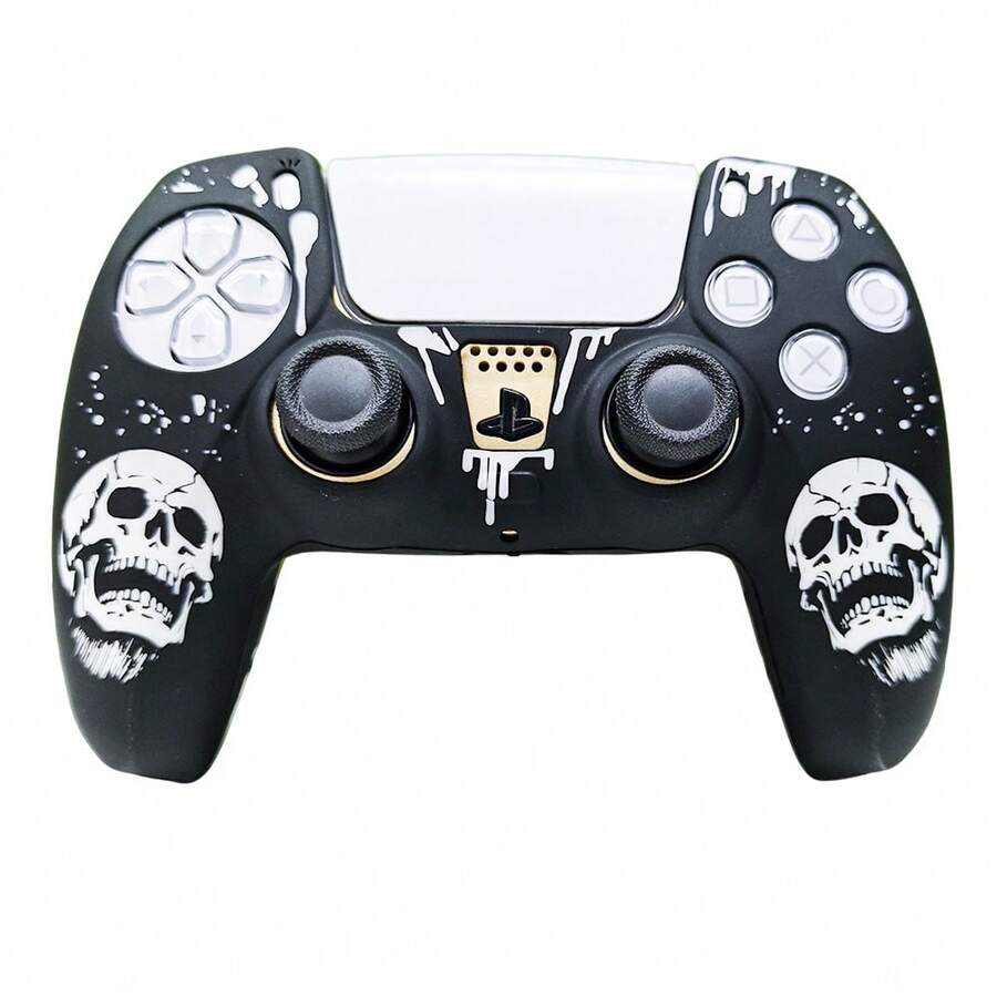ForPS5 Controller Silicone Cover Soft Skin Case With Laser Engraving 2 Thumb Grips Anti-Slip Shockproof Dustproof Covers - View 1