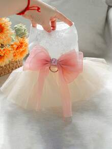 1pc Pet Clothes Dog Cat Apparel Small Dog Puppy Cute Romantic Wedding Dress Tulle Skirt Series Mini Wedding Dress - Multicolor - View 13