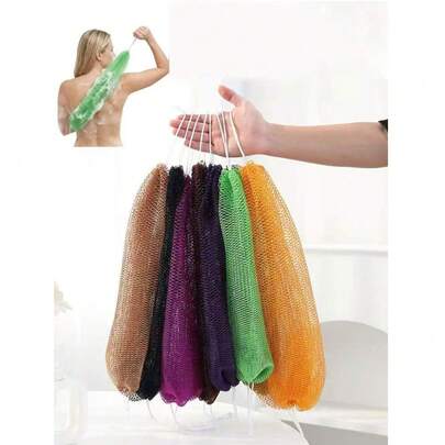 1pc African Luffa Mesh Sponge - Multi-Color Mesh Bath Brush, Deep Cleansing, Leaves Skin Smooth And Refined, Ideal For Bathing