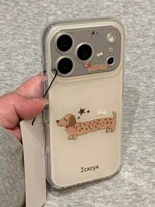 Ốp lưng điện thoại hình chó Dachshund dễ thương và ngộ nghĩnh, chất liệu dẻo bóng, tương thích với iPhone 17 Pro Max, 17 Pro, 17, 16 Pro Max, 16 Pro, 16, 15, 14, 13 Pro Max, thiết kế động vật tối giản, chống sốc. - chó dachshund - Xem 2