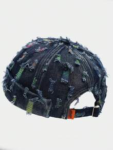 1 chiếc mũ lưỡi trai denim kiểu Mỹ unisex, kiểu dáng retro rách rưới, phong cách hip hop, chất liệu polyester. - nhiều màu - Xem 8