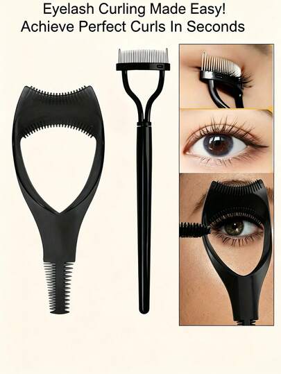 Bộ dụng cụ uốn mi và lược chải mi 2 trong 1, dụng cụ uốn mi nhanh, dụng cụ tách mi không kẹp để chuốt mascara, phù hợp cho người mới bắt đầu, bộ lược uốn mi màu đen thời trang, dụng cụ tạo kiểu mi nhanh 2 trong 1, dụng cụ trang điểm tách mi chuyên nghiệp dùng hàng ngày cho các bạn gái, vật dụng trang điểm thiết yếu cho quy trình làm đẹp, dụng cụ uốn mi và lược chải mi chuyên nghiệp, dụng cụ uốn mi nhanh 2 trong 1, dụng cụ tách mi không kẹp để chuốt mascara, phù hợp cho người mới bắt đầu sử dụng hàng ngày.