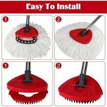 3 Pack Spin Mop O - Ceda EasyWring 1 - System, 3 Microfiber Spin Mops Refills, 1 Scrubber, 1 Spin Base, Deep Clean, Washable And Easy To Replace - Trắng-3P - Xem 6