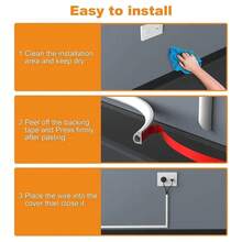 1pc 5/3/2/1m Self-Adhesive Floor Cord Cover Cable Sleeve, Anti-Extrusion Wear-Resistant Wiring Duct, Durable Wire Organizer Cable Protector For Home Office Floor Wire Management - A - View 11