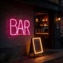 1pc Bar Neon Light Wall Decor LED Night Light, Battery/USB Powered Romantic Fairy Lamp For Party, Birthday, Gaming Room, Home Bedroom Living Room Decoration - BAR Neon Sign - View 3
