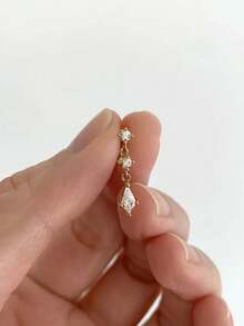1 đôi bông tai bạc 925 mạ vàng 18K kiểu càng cua, thích hợp cho xỏ khuyên xương tai/sụn tai/xoắn tai, trang sức không gây dị ứng dành cho nữ và bé gái, thích hợp đeo hàng ngày, dự đám cưới, tiệc tùng, lễ đính hôn. - Nhiều màu - Xem 5