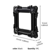 1pc European Style Resin 3D Floral Pattern Black Photo Frame Prop, DIY Decor Accessory, Suitable For Photography Props, Miniature House Decor, Holiday Atmosphere Decoration - Black - View 19