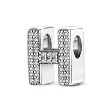1 Stück S925 Sterling Silber Buchstaben Serie A-Z Perlen, geeignet für DIY Armband, Halskette, Schlüsselanhänger, Anhänger Schmuckherstellung, Geschenk für Frauen, geeignet für Valentinstag, Muttertag - Silber - Übersicht 26