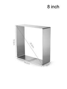 1pc Stainless Steel Square Cake Mold, Mousse Dessert Baking Mold, Easy To Clean, Non-Stick, Suitable For Home, Party, Wedding Use - Silver - View 5