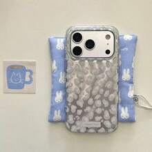 奢华豹纹贝壳纹理手机壳，兼容 16/15/14/13/12 Pro Max/11/17/17pro/17promax，时尚防震后盖（由于观看角度和产品展示方式不同，表面可能存在轻微色差和小气泡，此为正常现象） - 銀灰色 - 查看 3