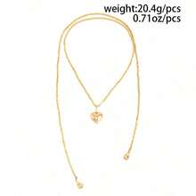 1 pieza Collar largo con colgante de corazón minimalista, collar gargantilla con cuentas cuadradas de CCB, accesorio adecuado para el uso diario, citas, compras, fiestas, mejor regalo para el Día de San Valentín (Material de resina CCB sin metal, comprar con precaución) - Dorado - Ver 5