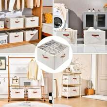 16 Pares Zapatera Organizador + 1Pcs Paño de Limpieza - Caja de Zapatos con Cubierta Cajas Organizadoras para Zapatos Plegable Caja para Zapatos Shoe Organizer Zapatera Bajo Cama Organizador - Beis - Ver 6