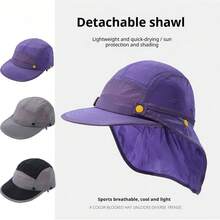 Mũ chống nắng unisex UPF50+ có tấm che cổ có thể tháo rời, nhanh khô, vành rộng, thích hợp cho hoạt động ngoài trời, câu cá, leo núi. - A - Xem 3