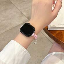 1条兔子吊坠弹性表带，简约多巴胺手链，时尚防水表带，兼容 Series 11/10/9/8/7/6/SE/SE2/Ultra（38mm、40mm、41mm、42mm、44mm、45mm、49mm）替换配件 - 彩色 - 查看 5