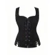 23135 Black Lace-up Vest