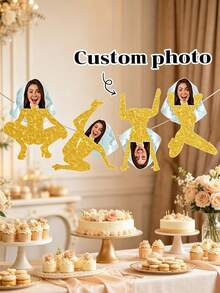 7/14/21pc Banner trang trí tiệc chủ đề Cơ bắp nam giới có thể tùy chỉnh, màu đen và vàng, hình ảnh năng động, có thể chèn ảnh cá nhân hóa cho đám cưới, sinh nhật, lễ tốt nghiệp, chất liệu giấy bền, không cần điện, phông nền sự kiện, trang trí sống động, trang trí có thể tái sử dụng, trang trí tùy chỉnh, lễ tốt nghiệp, quà tặng cá nhân hóa - Đen 1 - Xem 3