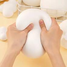 Creative Moldable Steamed Bun Squishy Toy Slow Rise Stress Relief Sensory Fidget Cute Kawaii Baozi Model Anti-Anxiety Decompression Gift For Kids Adults Office Desk Travel Party Favor - trắng - Xem 3
