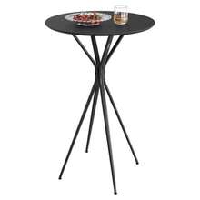 VASAGLE Bar Table Round Cocktail High Parte Superior Pub Bistro Mesa para Fiesta de acontecimientos Cocina Comida Bar en el hogar Negro Marco de Metal Resistente - Negro tinta negro mate - Ver 8