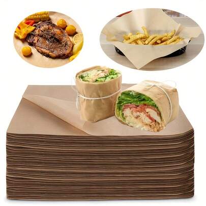 Grease-Proof Paper Sheets, Suitable For Barbecue, Fried Chicken, French Fries, Baking And Other Oily Foods