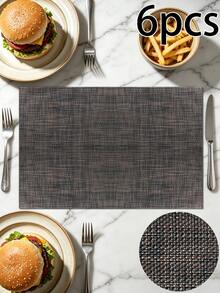 1/4/6/120pcs Luxury Rectangular PVC Woven Placemats, And Odorless, Waterproof, Oil-Proof, Washable, Easy To Clean, Good Heat Insulation, Effectively Protects Dining Table And Kitchen Countertop, Reversible, Flexible And Non-Deforming, Wear-Resistant And Durable, Long-Lasting, Lightweight And Easy To Store; High-Quality Texture, Both Practical Tableware Mat, Bowl/Plate/Cup Coaster, And Beautiful Tabletop Decoration Mat - Multicolor - View 23