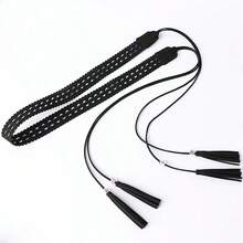 1 chiếc dây thắt lưng dài màu nâu khoét lỗ dành cho nữ - Màu be - Xem 2