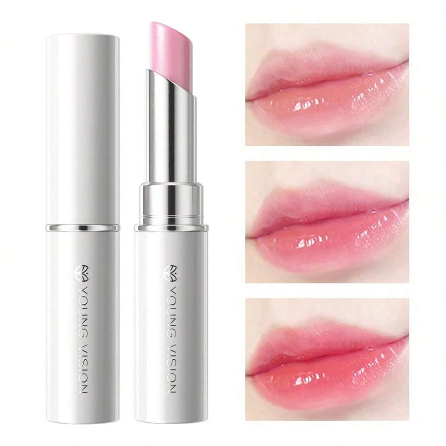Bálsamo labial hidratante de melocotón, bálsamo labial cambia de color, lápiz labial hidratante y nutritivo de larga duración - Rosa - Ver 1