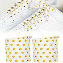 1 Pair Multicolor Small Daisy Cute Polyester Shoelaces, Suitable For Home Use - Yellow Daisies - View 1