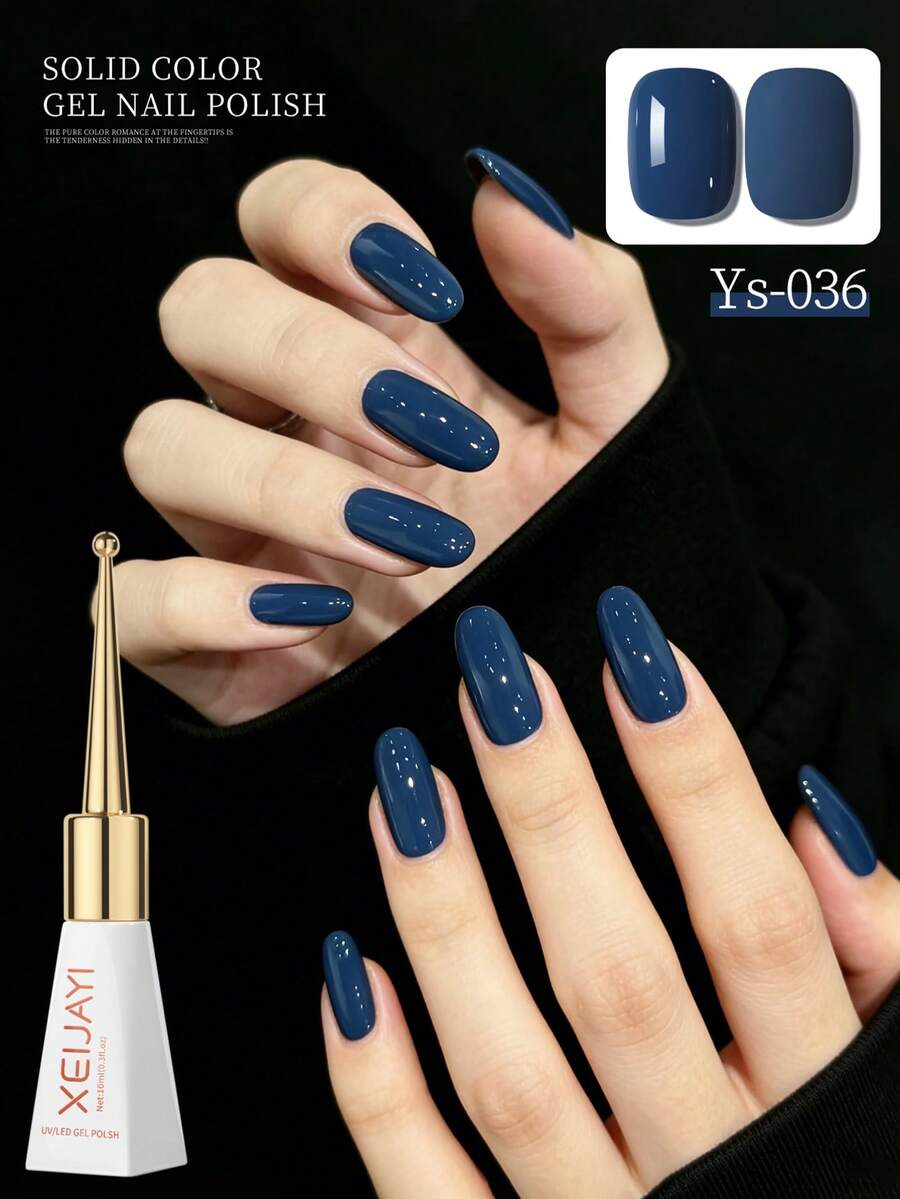 XEIJAYI 1 Bottle 10ml Deep Sea Blue Gel Nail Polish - Glossy, Highly Saturated Shine, Durable Nail Gel, Suitable For Nail Salon DIY Women's Gift