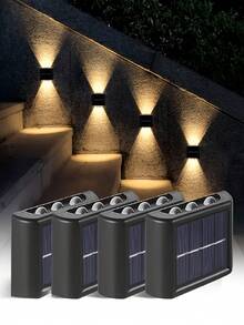 Solar Fence Lights, 2/4/6/8pcs Set Mini Solar Stair Lights, Warm White Pathway Lights For Garden, Shed, Pool And Outdoor Lighting - Warm White Light - View 4