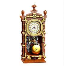 Shoze Retro  Clock 3D Wooden Puzzle With Real Clock Function & Link Mechanical  DIY Building Set Unique Home Decoration Gift For Adults - 預設 - 查看 1