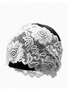Gorro de natación para mujer con ribete de encaje, adecuado para cabello largo, protección auditiva impermeable, gorro de natación de alta moda para vacaciones - Multicolor - Ver 8