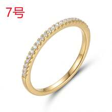 1 chiếc nhẫn đồng thiết kế tối giản đính đá Cubic Zirconia, thích hợp cho nữ đeo hàng ngày. - Vàng - Xem 11