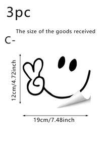 1/3pcs Minimalist Letter & Smiling Face Wall Stickers, Suitable For Bathroom, Living Room, Bedroom, Mirror, Locker, Multi-Functional Home Decor, Waterproof PVC Self-Adhesive - Letter - View 13