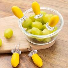 2/6/10pcs Stainless Steel Corn Roasting Skewers With Ergonomic Yellow Tips - Multipurpose Kitchen Tool For Grilling, Baking, Boiling - Suitable For Corn Cobs, Fruits, Vegetables, Meats - Dishwasher , Easy Storage - Ideal Cooking Accessory - Sharp Pointed Tip, Non-Slip Handle, Convenient To Use - Multicolor - View 9