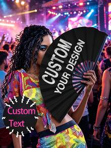 Custom Folding Fan,Custom Large Folding Hand Fan Men/Women Rave Fan, YASSS Fan, Concert Merch, Kung Fu Tai Chi Hand Fan Black Vintage Foldable Hand Fans For Dancing, Festival, Gift, Home Decorations, Perfect Accessory For Bachelorette Party, Bachelorette Party Wedding Bridal Shower Decoration - Multicolor - View 7