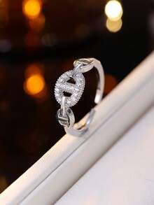 1 chiếc khuyên mũi hình mũi heo đính đá Zirconia cao cấp, có thể điều chỉnh kích cỡ, phụ kiện đi lại đa năng mang đến vẻ thanh lịch. - JZ23911 - Xem 8