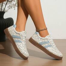 Women's New Bohemian Style Casual College Retro Outdoor Flat Skateboard Shoes - Yellow - View 3