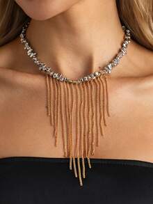 1pc Bohemian Geometric Irregular CCB Beaded Tassel Necklace, Elegant Fashion Casual Daily, Party, Vacation, Street Style, Couple Date, Women's Holiday Versatile Jewelry Gift - Necklace - View 8