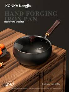 1 chiếc chảo gang bụng to truyền thống Trương Khâu, chảo xào thủ công, lớp chống dính, thích hợp để nấu ăn và chế biến thức ăn cho trẻ em, chảo gang đáy phẳng sâu không tráng phủ dùng trong gia đình. - Xem 3