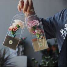 5件套鲜花手持包装盒，用于花束、花盒、可折叠透明塑料花束包装、礼品包装和礼盒，用于递送小惊喜（不含电源、鲜花、绳子和贴纸） - 多色 - 查看 7