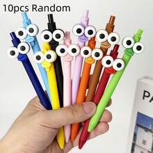 10pcs Creative Big Eye Clown Ballpoint Pens - Candy Color Barrels With Black Ink, Elegant Writing Tool Gel Pens, Suitable For Office, Study, Writing, Fun Gift - Big Eye Pen - View 10