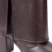 Domidona Women's Dress Boot, High Shaft, Block Heel, Pointed Toe, Elegant And Comfortable - Rust Brown - View 7