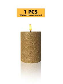 3 pièces Bougies piliers sans flamme avec minuterie et télécommande, bougies à paillettes dorées fonctionnant à piles, convient pour Noël, Halloween, Fête des Mères, Saint-Valentin, table à manger, demande en mariage, anniversaire - or - Voir 14